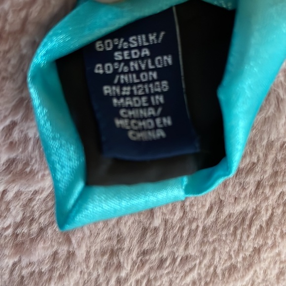 Silk Blend Teal Aquamarine Mint Green Blue Neck Tie by J Ferrar JF - Picture 4 of 5